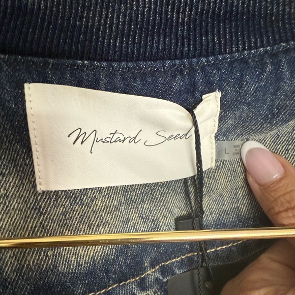 Mustard Seed Acid Wash Oversized Jean Jacket - Picture 5 of 5